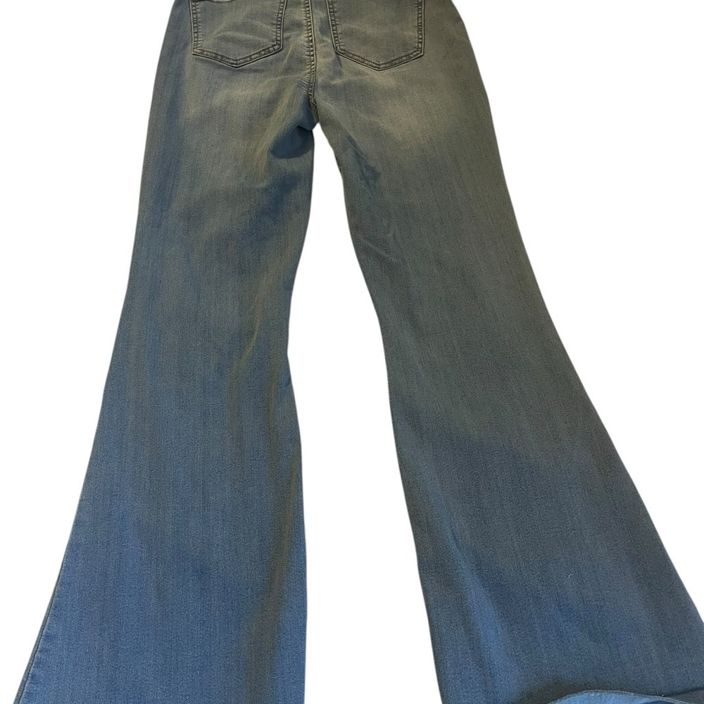 Altar'd State Blue Flare Jeans High Rise Frayed Hem Size 28 7 - Picture 2 of 11